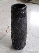 Korondi fekete kerámia váza 30 cm