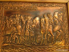 Szent István kir. elfogja Gyula vezért ,képes krónika relief