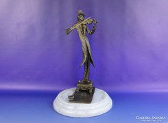 0F050 KLIGL SÁNDOR bronz szobor utcazenész