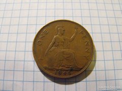 Szép Angol 1 Penny 1945 !!  