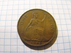 Szép Angol 1 Penny 1945 !!  ( 2 )