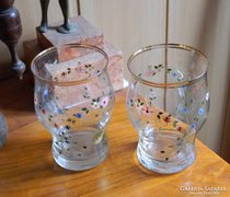 Tiroli eredeti kézzel festett üveg pohár pár