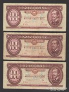 100 forint 1975. 3 darab !!!