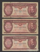 100 forint 1960. 3 darab !!!