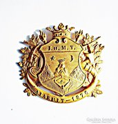 Pécsi Torna- és Tűzoltó Egylet sapka jelvény 1870-es dátum
