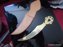 Special copper paper cutter in leather case