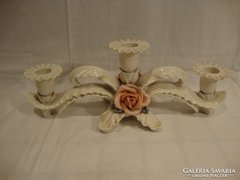 ENS 3 ágú porcelán rózsás gyertyatartó 