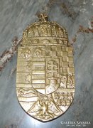 Copper Hungarian coat of arms plaque.