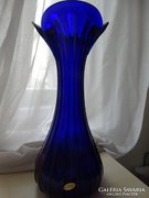 Cobalt blue, hand made glass vase