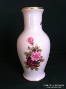 Hollóházi rózsás váza 30 cm