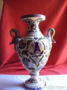 Hatalmas Bozsik Hattyúnyak kétfüles ritka váza