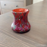 Antik Muránói millefiori üveg vázácska