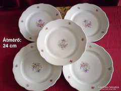 5 db régi Zsolnay lapos tányér virágos + 2 ajándék