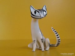 Hollóházi Art deco cica macska