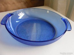 kék üveg tányér