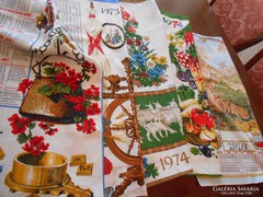 Textil naptár régi gyűjteményből 5 db