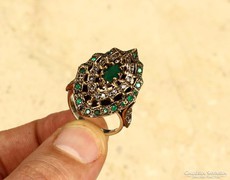Smaragd köves ezüst gyűrű