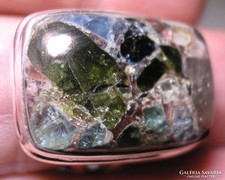 925 ezüst gyűrű, 18,3/58,5 mm turmalin több színű