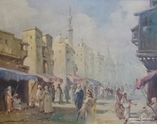 Magyar festő: Kairói bazár