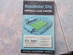 M.T.K. - Manchester City , 1956.Fóci program