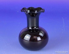 0F530 Fodros szélű vékony fújt üveg váza