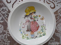 Sarah Kay dekorral díszített porcelán gyermek mélytányér