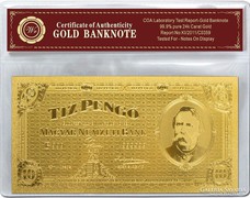 24 karátos arany bevonatú 10 pengő certifikált tartóban