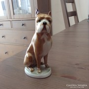 Régi Zsolnay porcelán boxer kutya figura