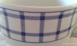 Kék kockás Tognana olasz porcelán csésze, bögre