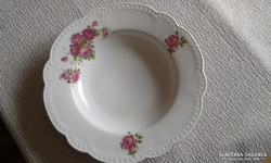 régi Zsolnay rózsás "gyöngyös" tányér