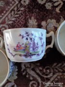 2 db antik Zsolnay porcelán jelenetes teás csésze ritka mint