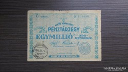 Egymillió Pénztárjegy 1946 VG (nem érvénytelenített)