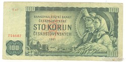 100 korun korona 1961 Csehszlovákia 