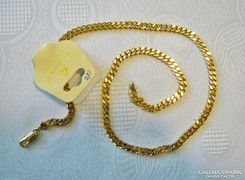 18 karátos arany -plated- széles nyaklánc  2 év garanciával
