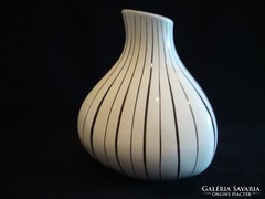 Retro csíkos porcelán váza