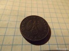 Antik Horogkeresztes érme, 5 Pfennig 1940 " B " !