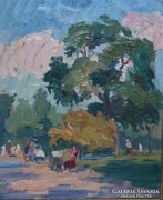 Balla Béla (1882-1965) festmény, 38 x 33 cm, olaj karton