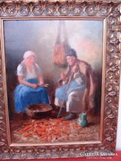 Horváth G.Andor olaj festméy szép antik keretben