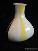 Csíkos , színes , retro porcelán váza