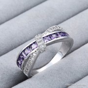 Ezüst gyűrű lila színű tanzanit kővel 10-es ÚJ!