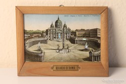 Róma antik gyöngyházzal díszített fali- vagy asztali kép