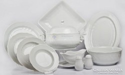 Hollóházi porcelán  Pannónia fehér étkészlet 26 részes