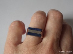 Lapis lazuli berakásos 950 jelzésű ezüst gyűrű