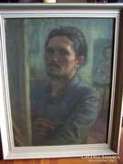 Festmény: Bíró Lajos: Önarckép (1952)