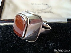 Unisex ezüst gyűrű karneollal