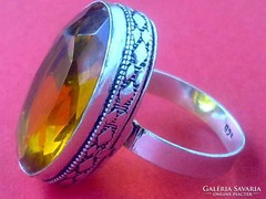 Szép régi citrin köves ezüst gyűrű