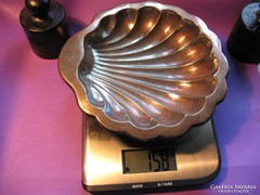 Ezüst kagyló tál kínáló gömb talpas 800 -as 158 gramm magyar