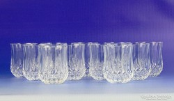 0G555 Régi üveg stampedlis pohárkészlet 11 darab
