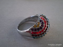 Decorative glitter colored stone ring