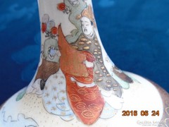 Japán antik-Meidzsi Kyoto Shinto-szignós váza-15x11 cm